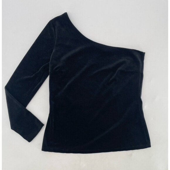 Kaileigh Women’s Single Shoulder Black Fitted Blouse Size Medium Made In‎ USA - Picture 3 of 8